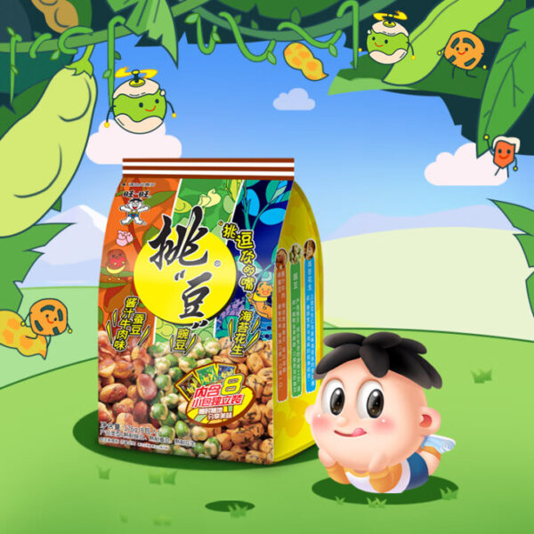 旺旺 挑豆  Snacks made from nuts  Mixed flavors  Chinese snacks  176g per bag/6.21oz - 图片 4