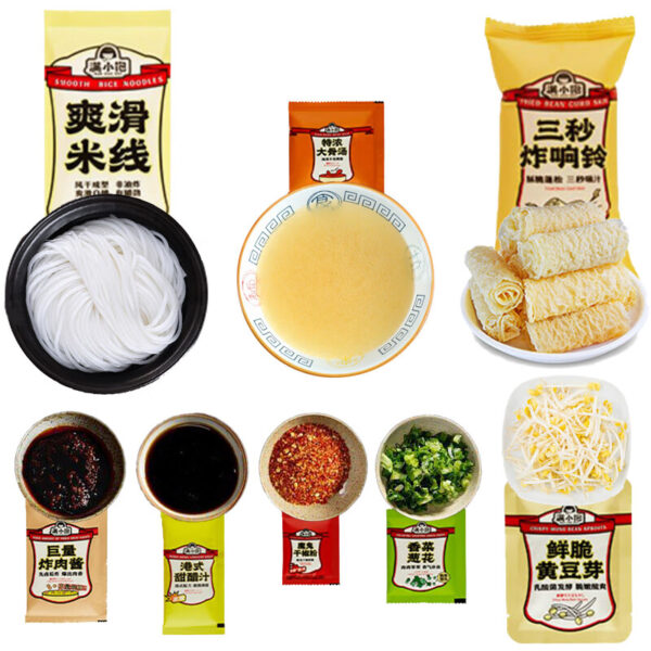 满小饱 肥汁米线  汤浓料足  Rice noodles  Chinese instant noodles  310g per bag X3/32.8oz - 图片 2