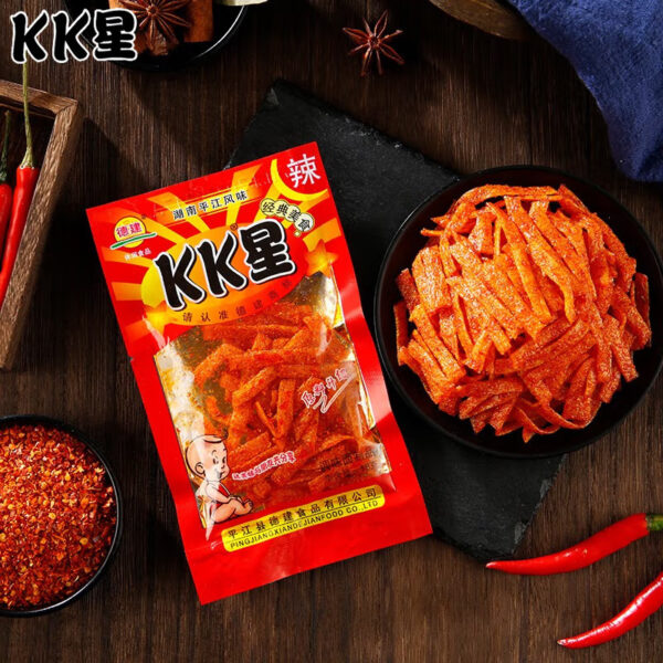 KK星辣条  Latiao  Gluten  Spicy strips  fragrant and spicy  Chinese snacks  18g per pack X25/15.87oz - 图片 2