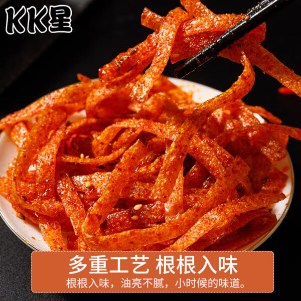 KK星辣条  Latiao  Gluten  Spicy strips  fragrant and spicy  Chinese snacks  18g per pack X25/15.87oz - 图片 3