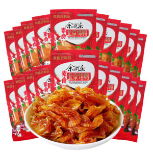 余同乐 北京烤鸭味辣条  Latiao  Peking duck flavor spicy strips  Gluten  Chinese snacks  20g per pack X20/14.11oz
