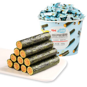 百草味  海苔卷  Nori-flavored biscuits from China  Chinese snacks  400g per bucket/14.11oz