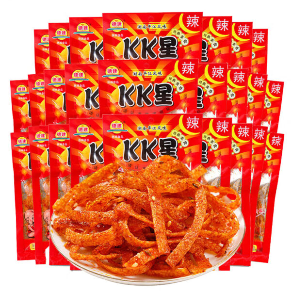 KK星辣条  Latiao  Gluten  Spicy strips  fragrant and spicy  Chinese snacks  18g per pack X25/15.87oz