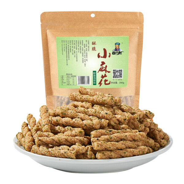 卧龙 小麻花  Traditional Chinese pastries Chinese snacks  280g per bag/9.88oz