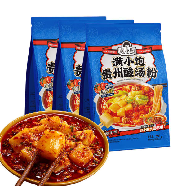 满小饱 贵州酸汤米线  Guizhou sour rice noodle  Chinese instant noodles  351g per pack X3/37.14oz