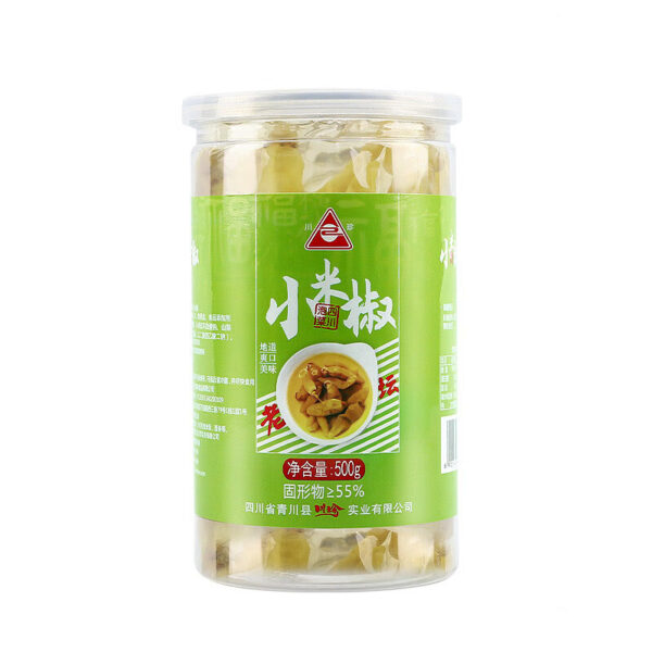 川珍 泡小米椒  Chinese seasoning made with Capsicum annuum L  pickled pepper  Chinese food  500g per bottle/17.64oz