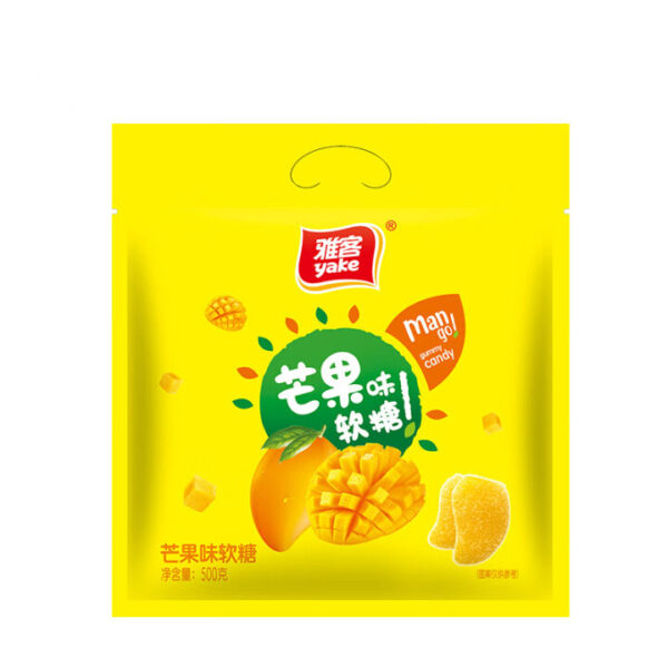 雅客  芒果味软糖  Mango flavor Soft candy  Chinese snacks  500g per bag/17.64oz