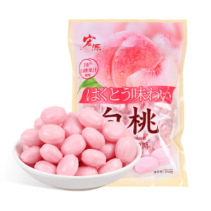 宏源  白桃糖  candy with peach flavor  Hard candy  Chinese snacks  500g per bag/17.64oz